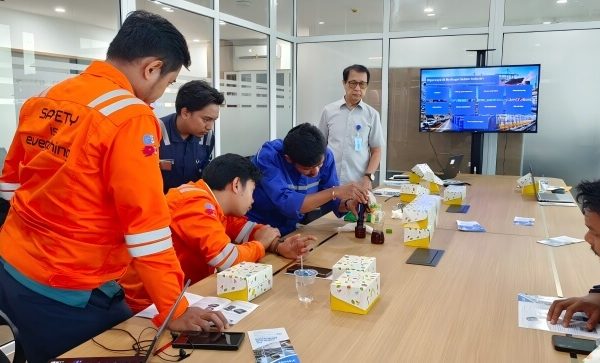 Yateks YPV portable oil analyzer Indonesia marine field test for SAE40 marine diesel oil